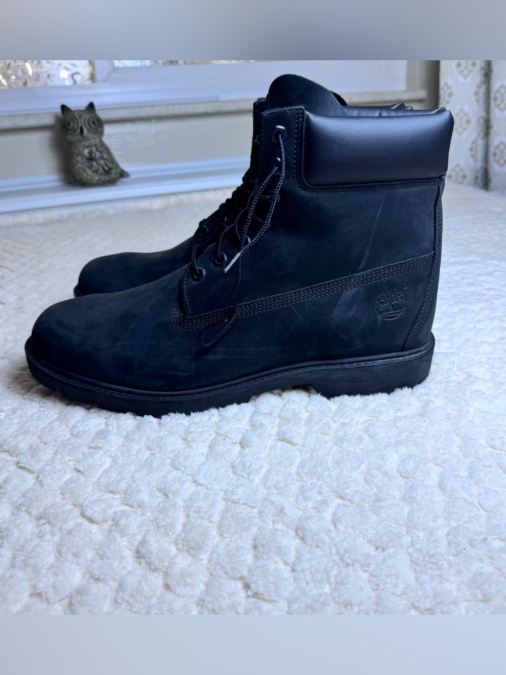Timberland Men's Black Leather Lace-Up Work Boots